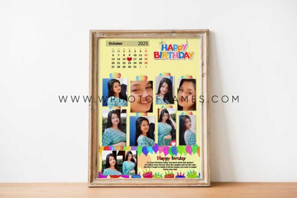 Birthday Calender Photo Frame Design 3