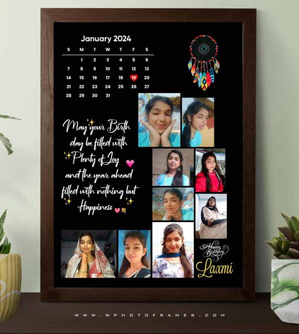 Customised Birthday Moon Shape Photoframe