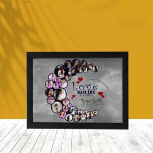 Moon Shape Personalised Photo Frame