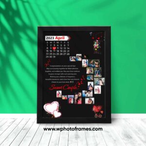 Moon Shape Black Personalised Photoframe