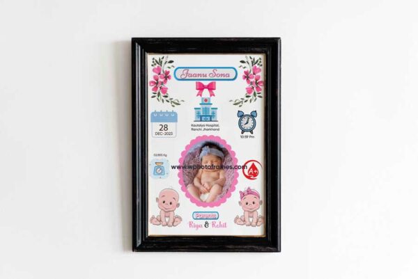 Baby Birth Detailed Wooden Frame