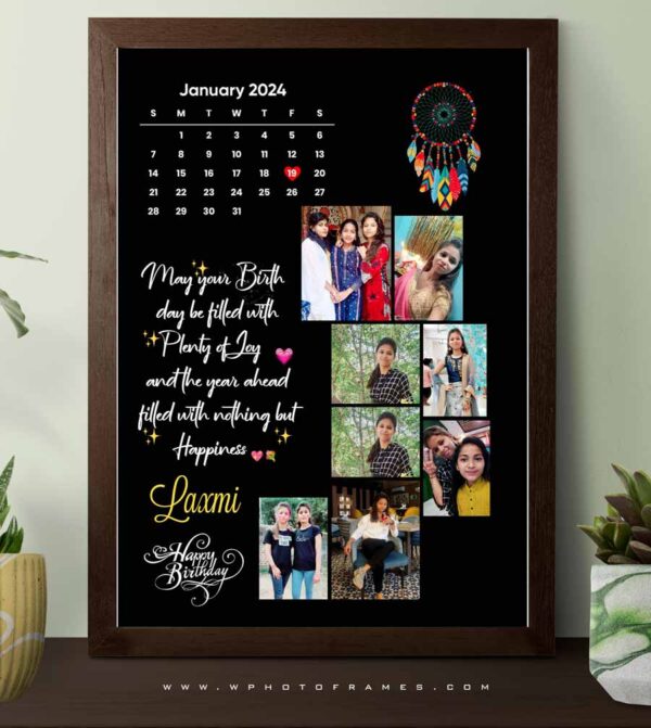 Moon Shape Black Personalised Photoframe - Image 2